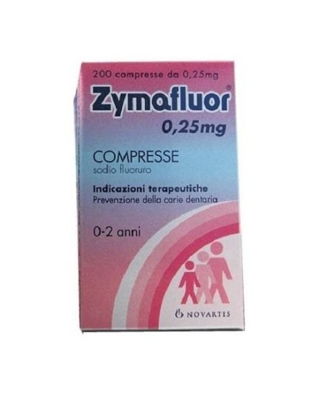 Sodio Fluoruro Zymafluor 0,25 mg 200 Compresse