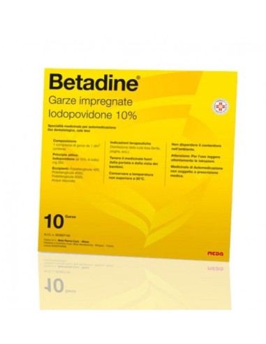 Betadine 10% Iodopovidone Garze 10x10