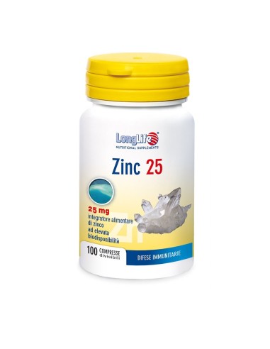 Zinco Integratore LongLife Zinc 100 Compresse