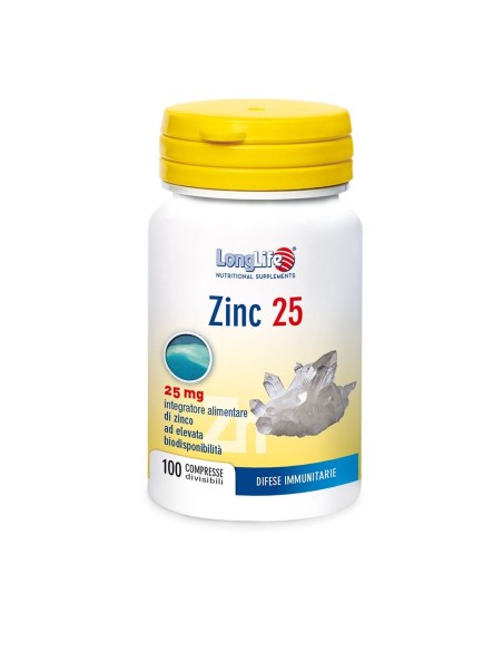 Zinco Integratore LongLife Zinc 100 Compresse