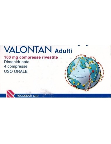 Dimenidrinato Antinausea 100 mg - 4 Compresse