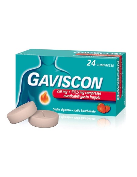 Gaviscon Compresse Masticabili Fragola 250 mg + 133,5 mg