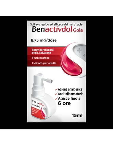 Benactivdol Gola Spray: sollievo mal di gola rapido