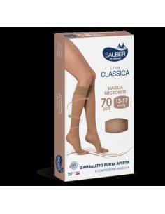 Gambaletto Open Toe Microrete 70 Den Neutro Beige