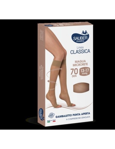 Gambaletto Open Toe Microrete 70 Den Neutro Beige