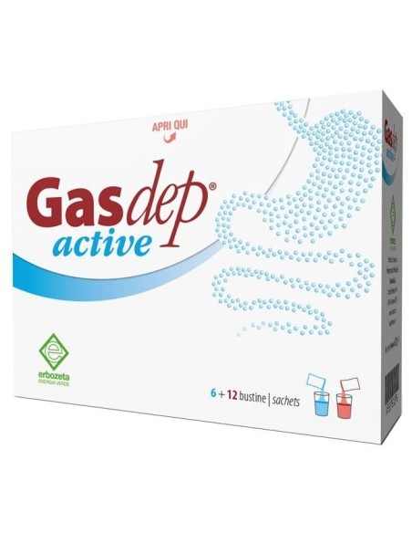 Gasdep Active Integratore Flora Intestinale 6+12 Bustine