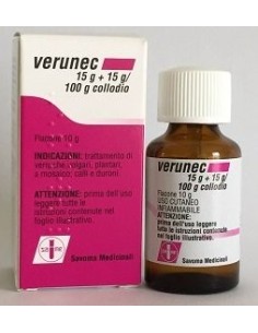 Verunec Flacone 15 gr + 15 gr/100g Collodio Verruche 10g