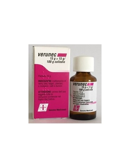 Verunec Flacone 15 gr + 15 gr/100g Collodio Verruche 10g