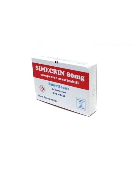 Simeticone Simecrin 80 mg - Meteorismo 30 Compresse