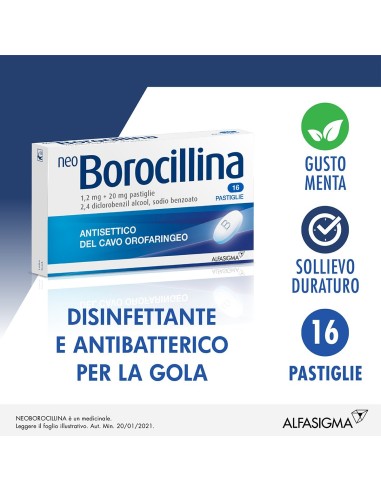 NeoBorocillina 16 Pastiglie Antisettico Cavo Orofaringeo