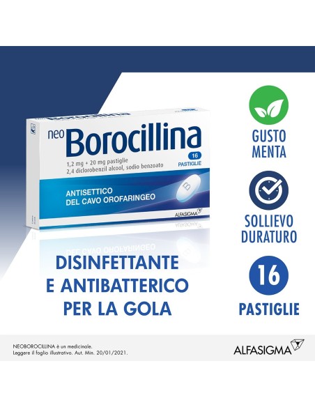 NeoBorocillina 16 Pastiglie Antisettico Cavo Orofaringeo
