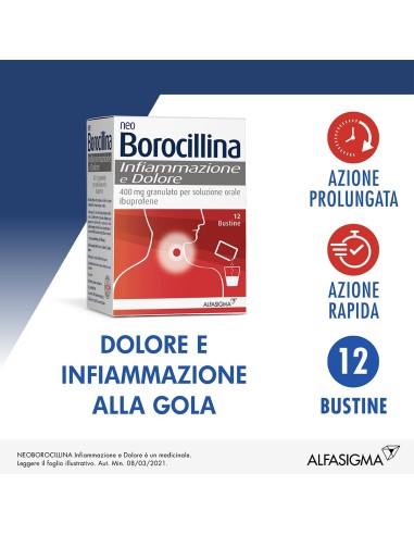NeoBorocillina Mal di gola 400 mg granulato