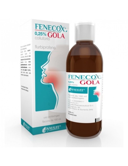Fenecox Gola 0,25% Collutorio Flurbiprofene Flacone 160 Ml