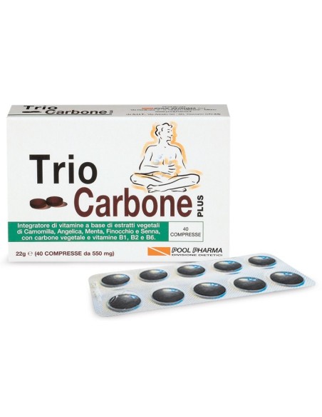 Trio Carbone Plus Integratore Contro Gas Intestinali 40 Compresse